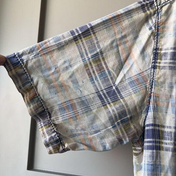 Tommy Bahama Mens Small Short Sleeve Button Up Silk Shirt Plaid Preppy Outdoor - Picture 4 of 13